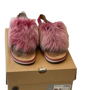 UGG Fuzzy Pink Women's Sandals w/ Tread Lite ~ Size 10